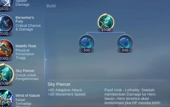 Berikut Hero Yang Menjadi Kuat Ketika Memakai Item Sky Piercer!